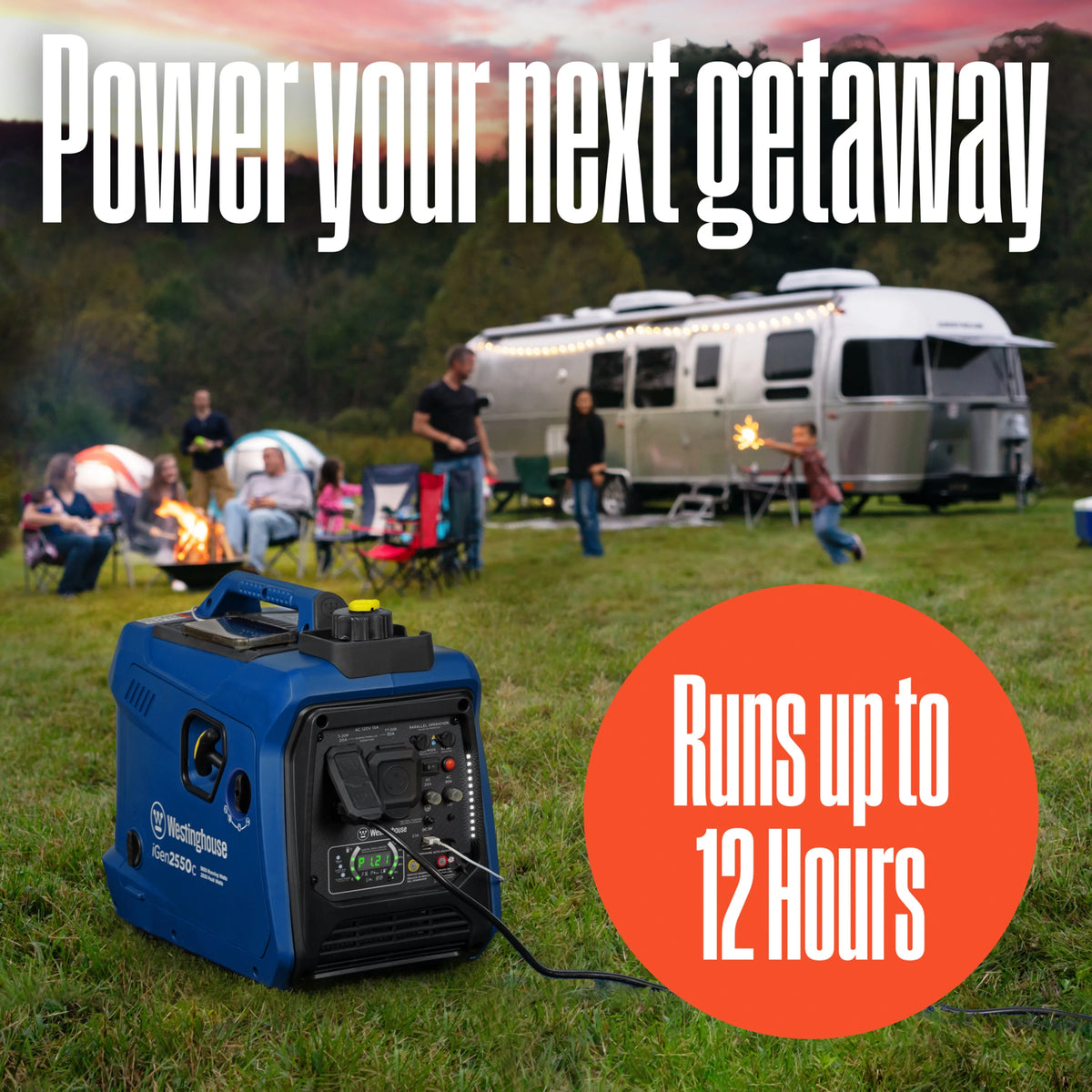 Gas Powered Portable Inverter Generator with CO Sensor U536