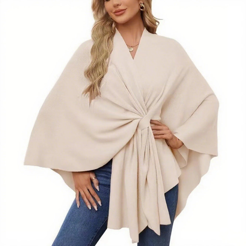 Shawl Wraps Open Front Poncho Sweater T6152