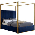 Navy Velvet Queen Bed A353141