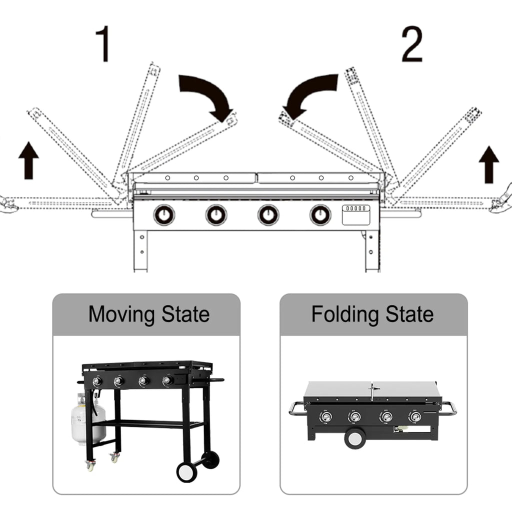 4 Burner Foldable Propane Gas Grill R4990