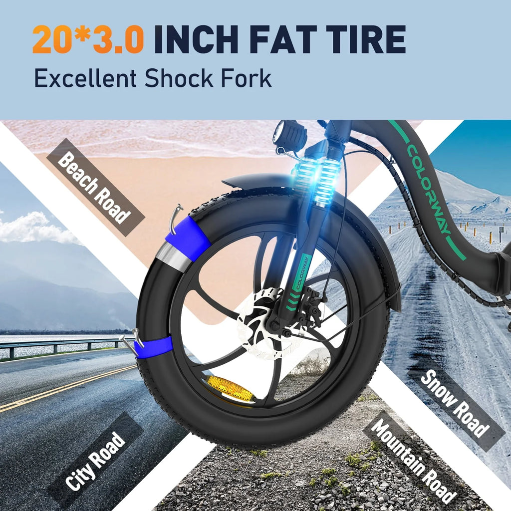 500W Fat Tire Electric Bike 11.2Ah 36V W883