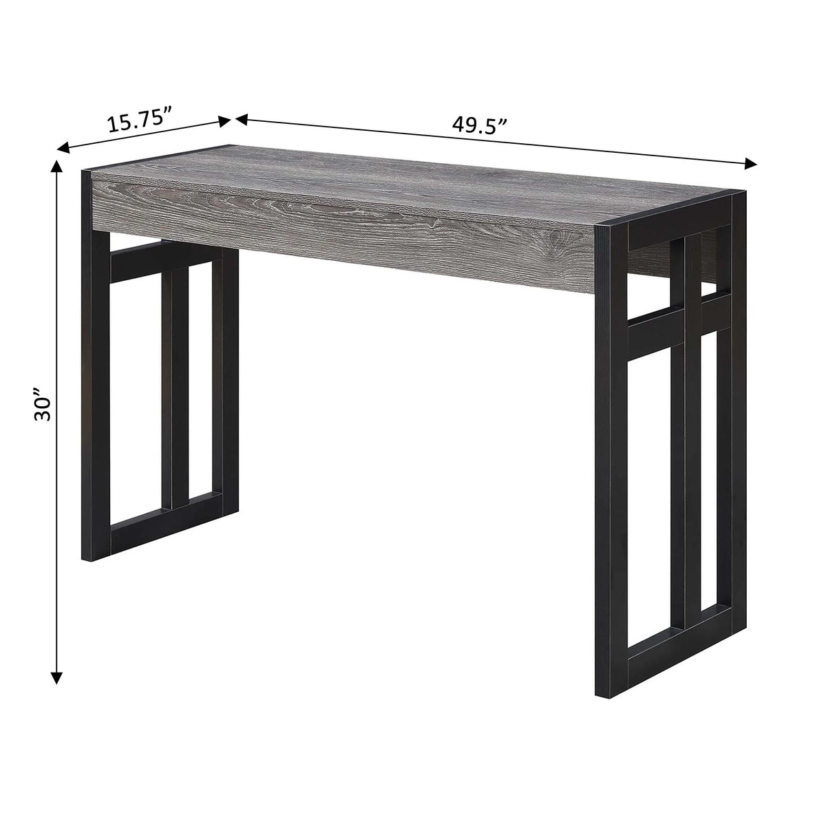 Weathered Gray Black Console Table E3760