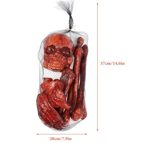 Blood Red Halloween Skeleton Set Fake Bloody Severed Bone Feet Broken Body Parts Props E772