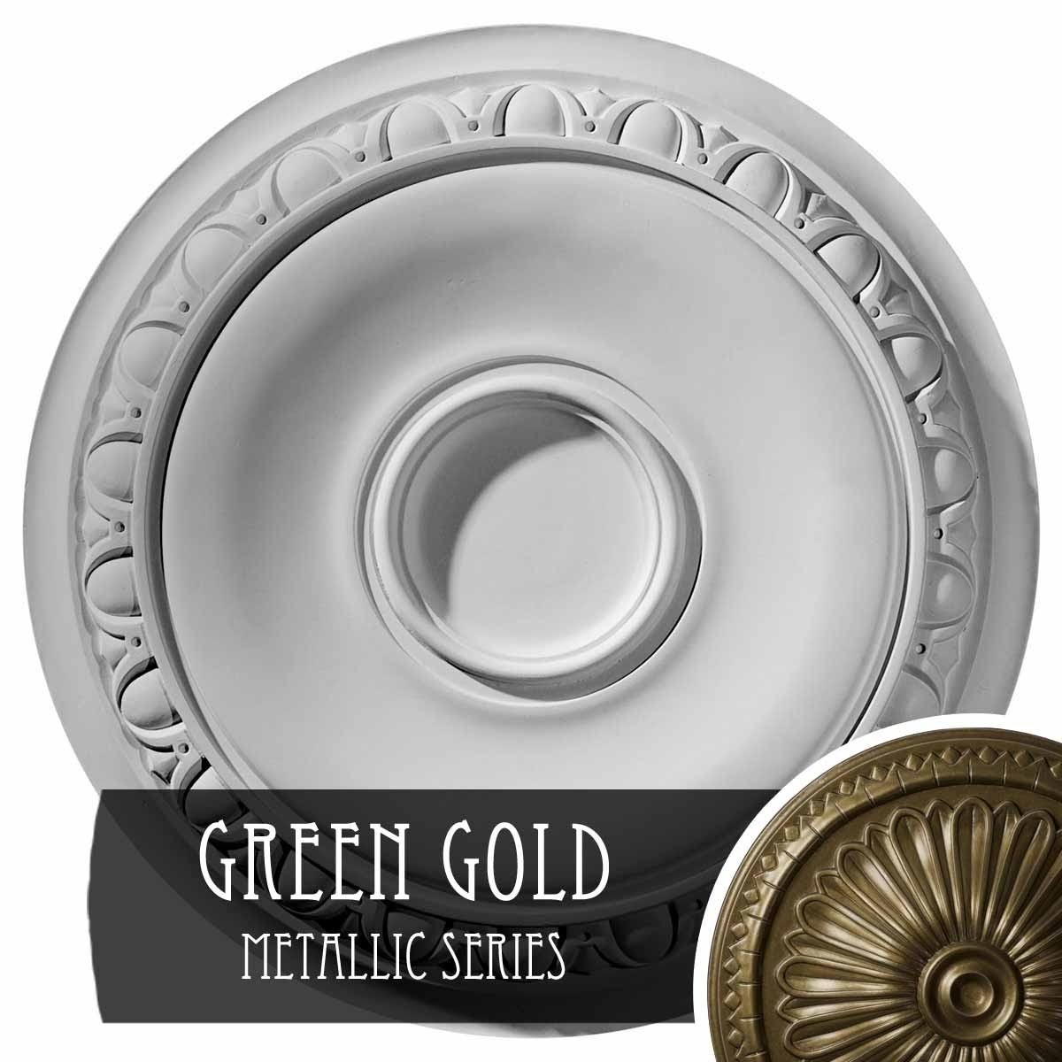 Green Gold Hand-Painted Ceiling Medallion Z62539