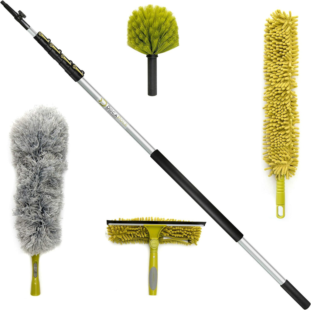 30 Foot Extension Pole Cleaning Kit with Dusting Attachments and Squeegee L148