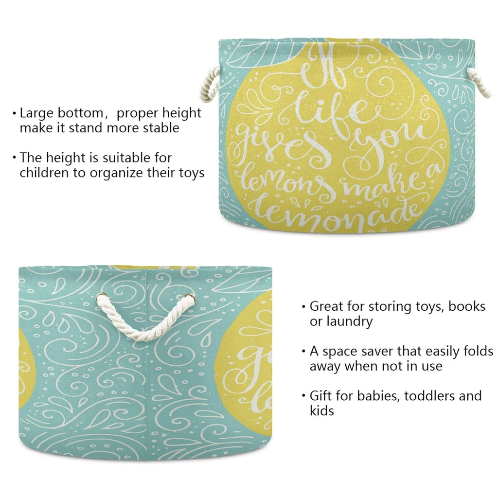 Large Collapsible Storage Basket with Handle, 20x20x14 in U403765