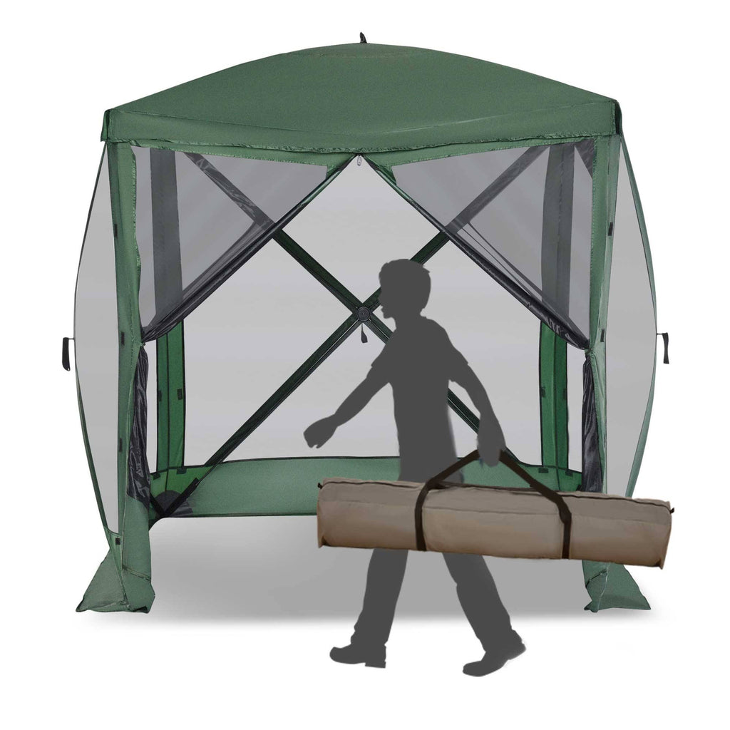 7x7 Pop Up Camping Canopy Tent with Mesh Screen Green M79526