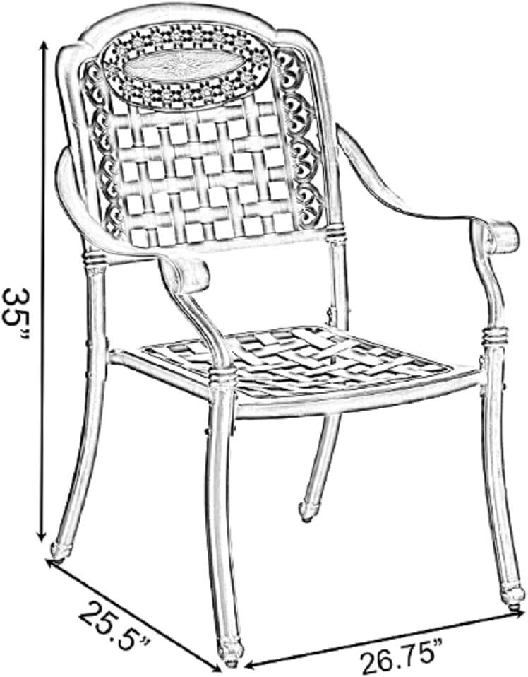 Bronze Cast Aluminum Dining Set 2 Chairs U783248