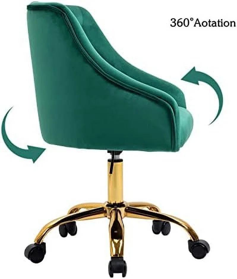 Green Velvet Adjustable Office Chair P3179