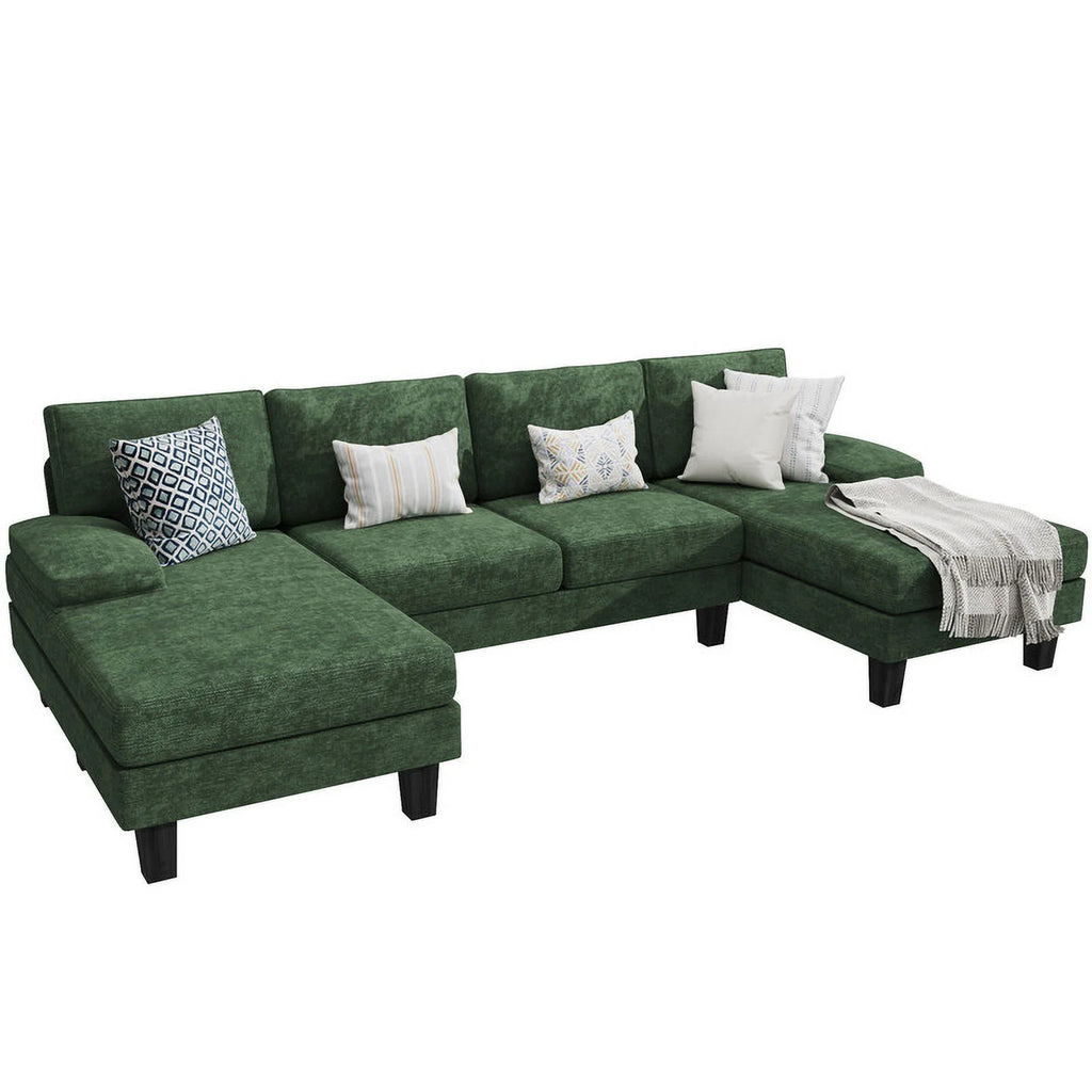 Gray Chenille U-Shape Sectional Sofa S793