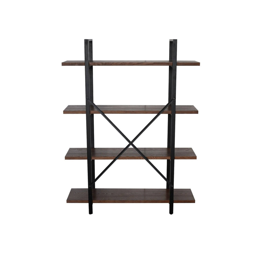 Walnut Brown 4 Shelf Etagere Bookcase O1812