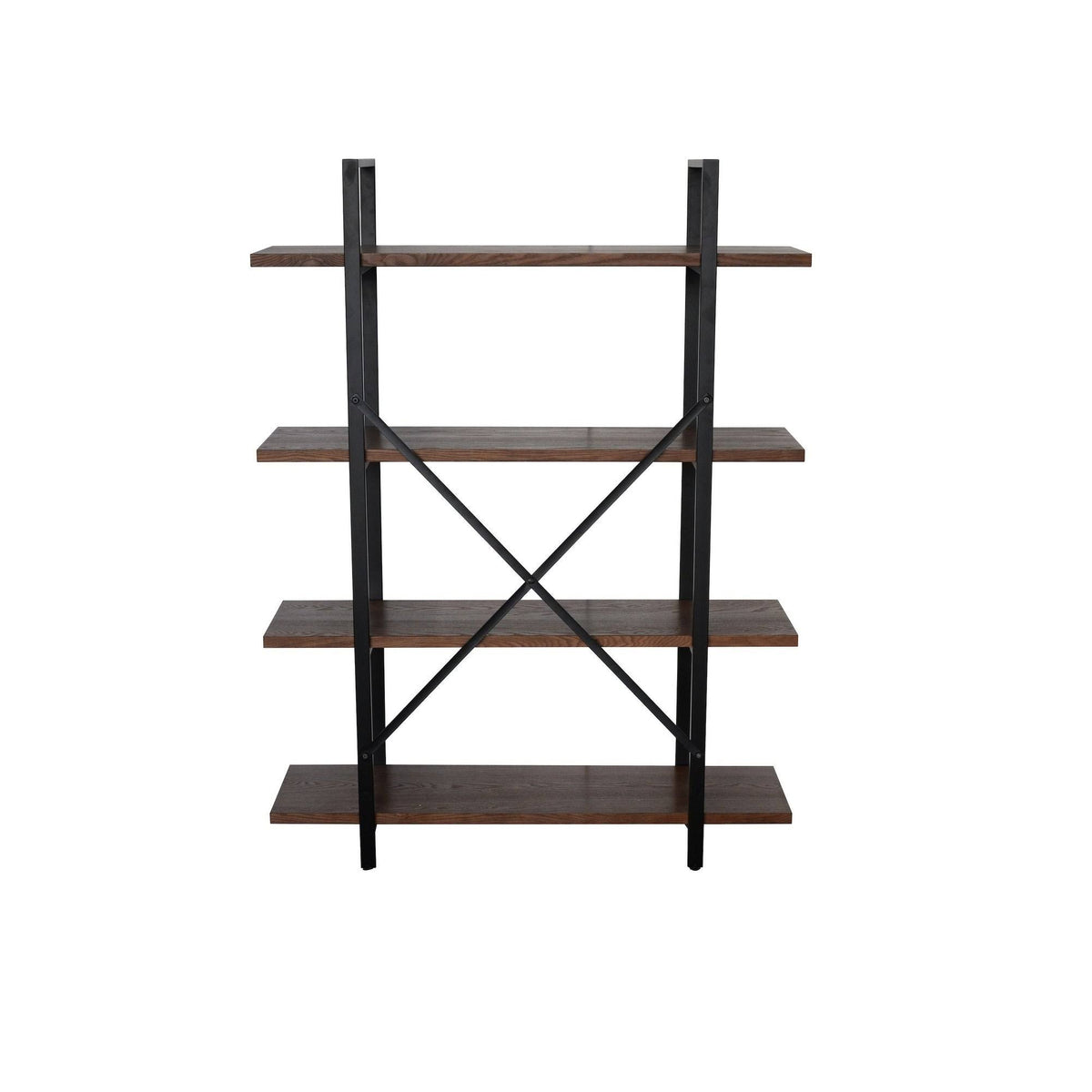 Walnut Brown 4 Shelf Etagere Bookcase O1812