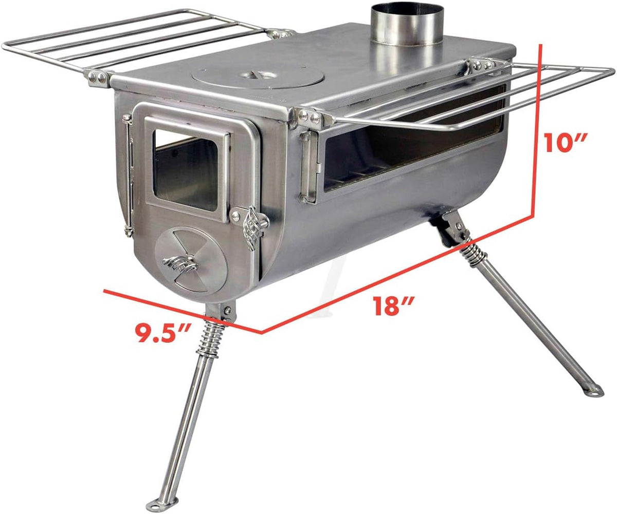 Portable Wood Burning Tent Stove with Chimney Pipe E693
