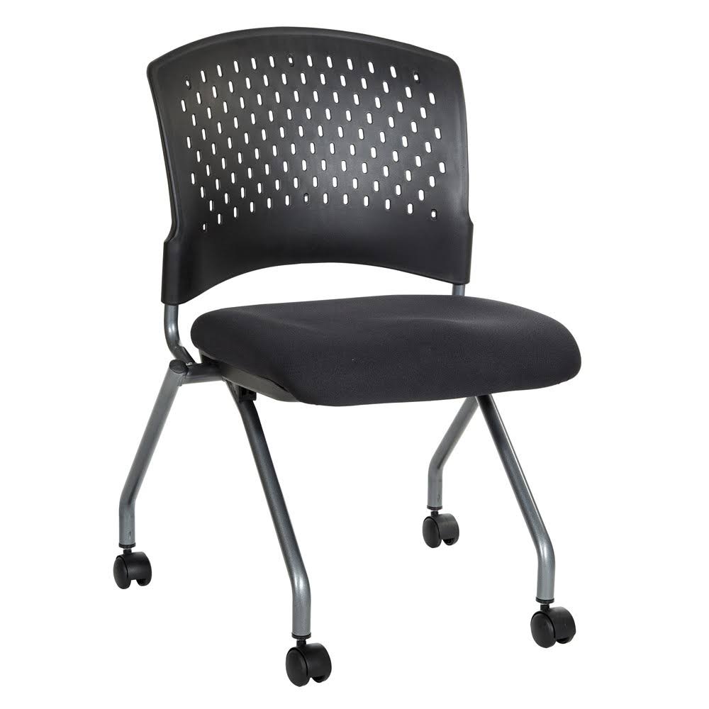 Armless Folding Chair with Ventilated Back and Casters S985