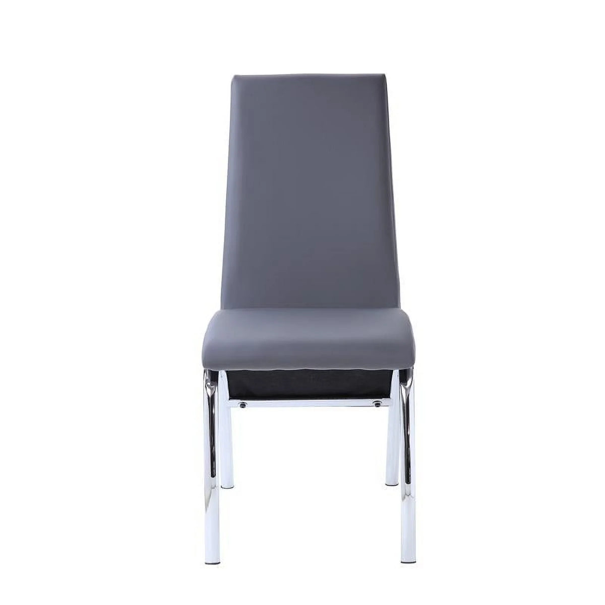 Gray Faux Leather Dining Side Chair Set of 2 E65941