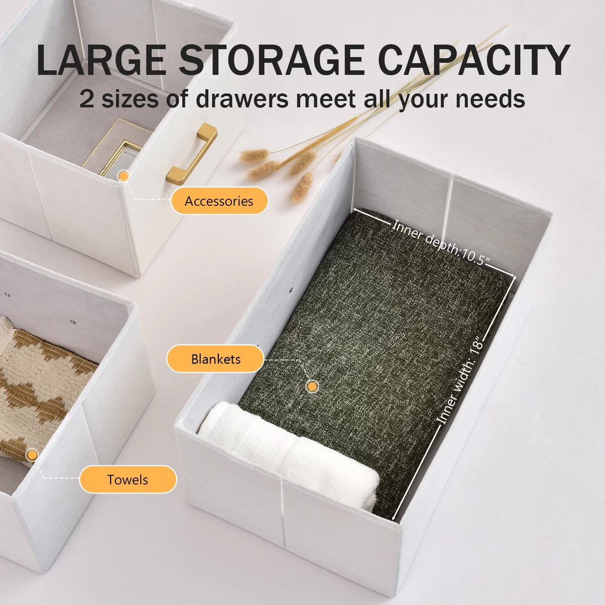 6 Drawer Fabric Dresser S365