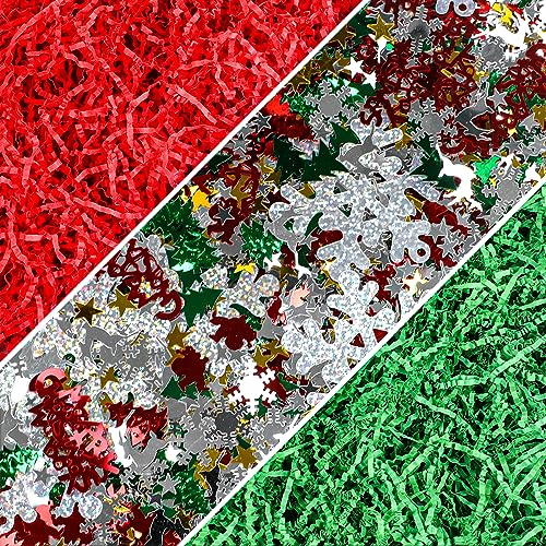 1LB Christmas Crinkle Cut Paper Shred Filler P51421