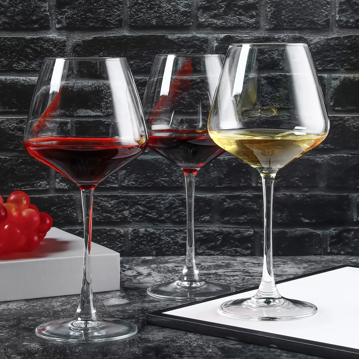 20 Oz Crystal Clear Wine Glasses, Set of 6, Dishwasher Safe I122