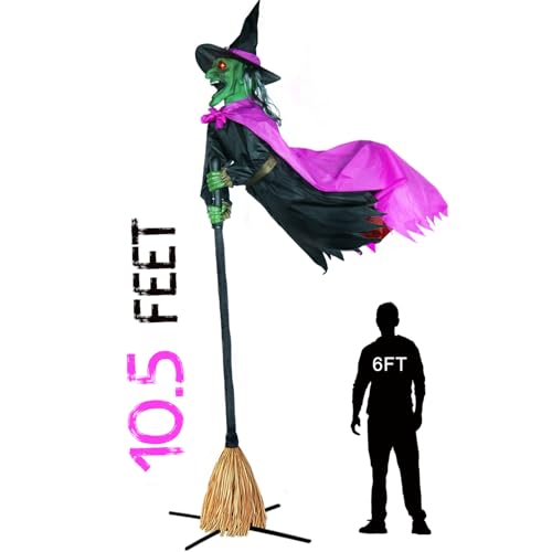 10.5FT Animated Flying Witch Halloween Decoration R121