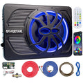 800W Slim Under Seat Powered Car Subwoofer with Blue LED Light U91426