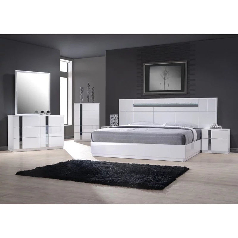 White 5-Piece King Size Bedroom Set U1197