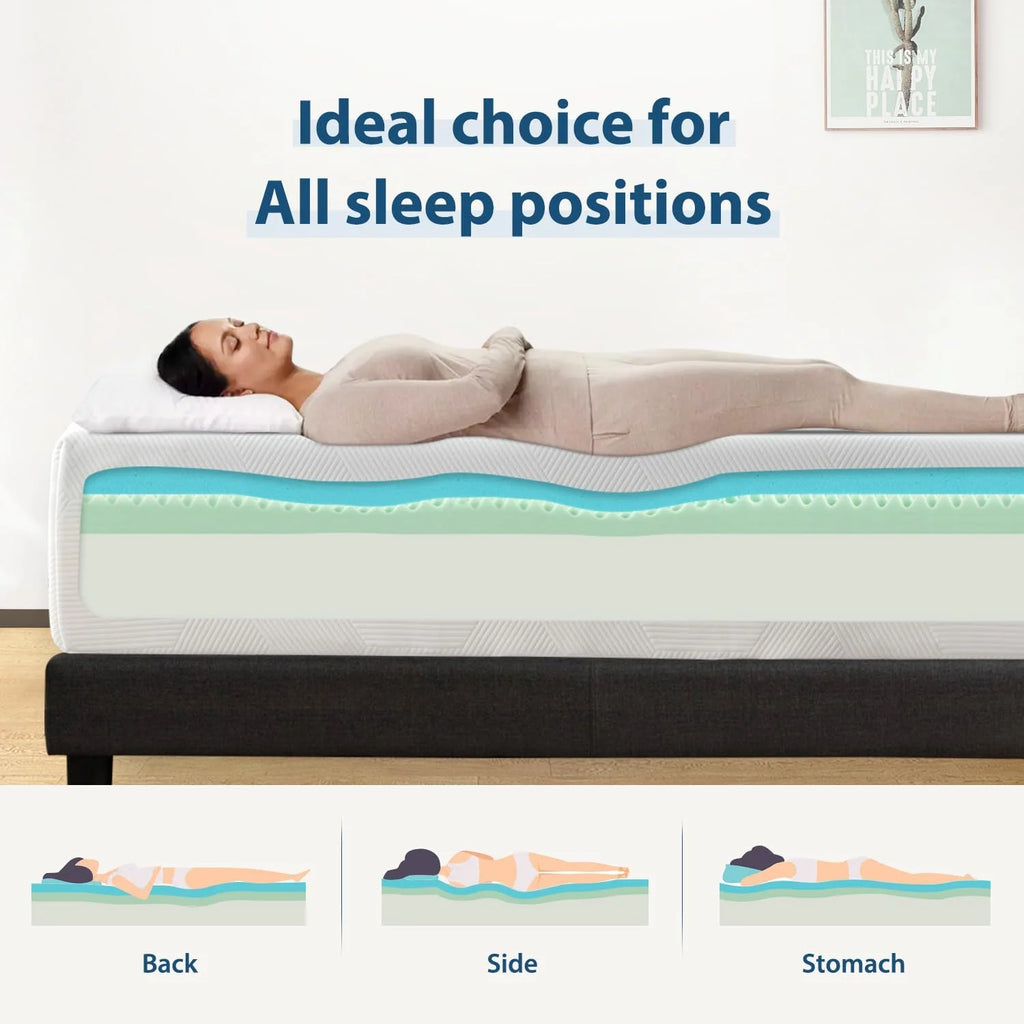 Queen 10 Inch Cooling Gel Memory Foam Mattress E48790