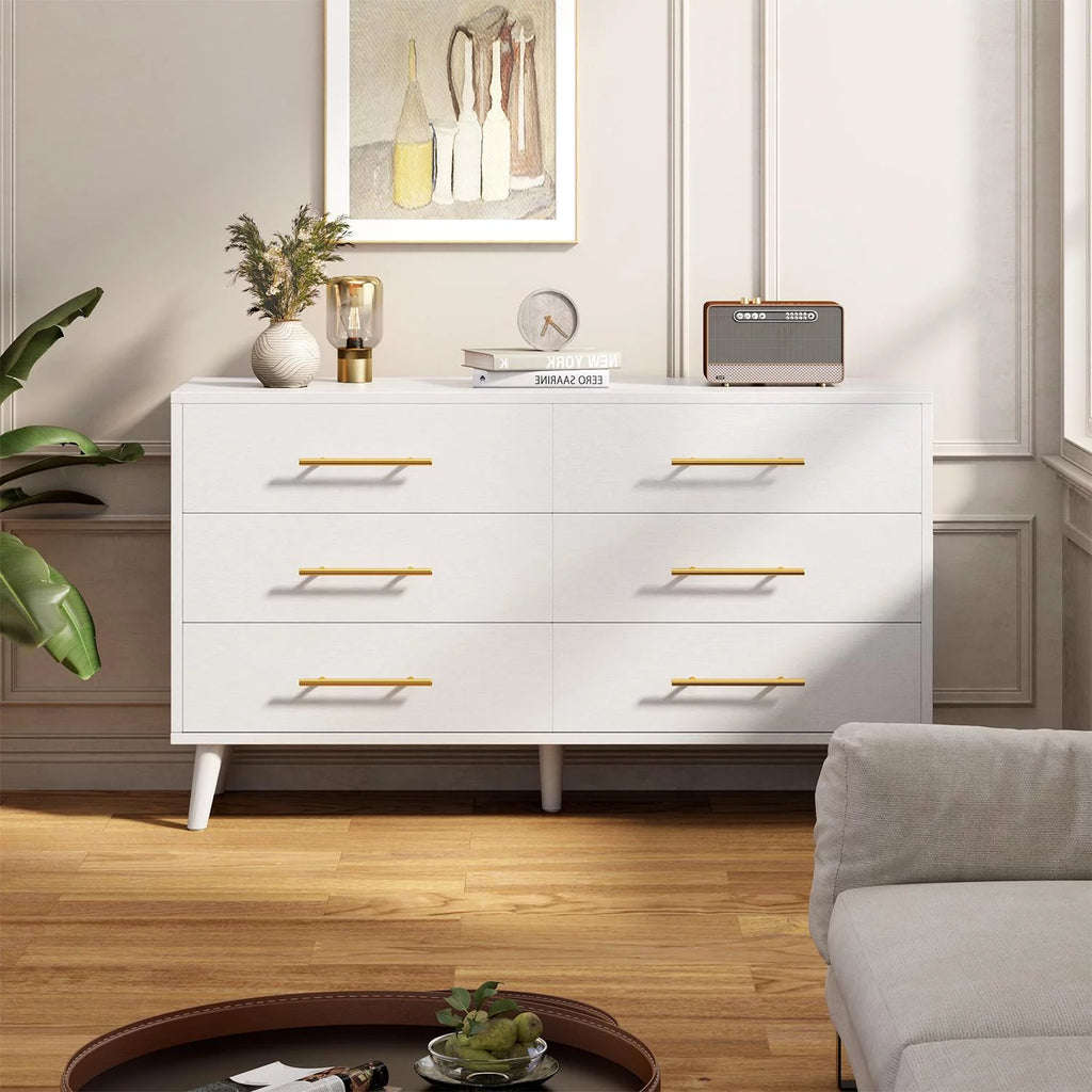 White 6 Drawer Dresser D3463