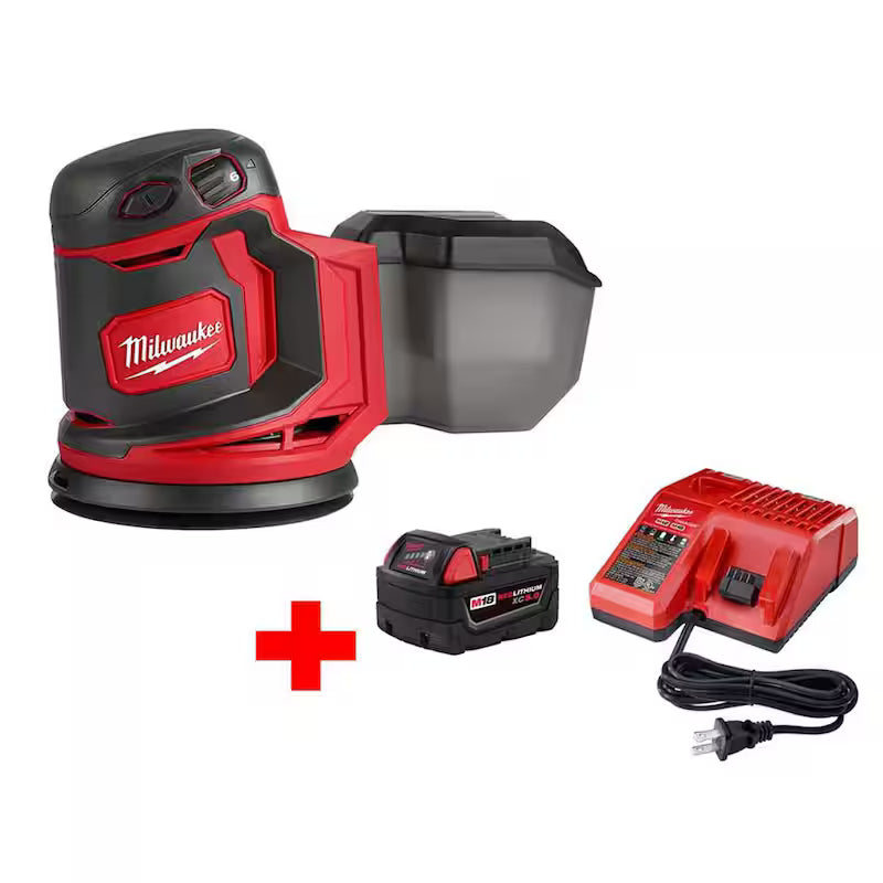 18V Cordless Random Orbit Sander with Battery and Charger U450833