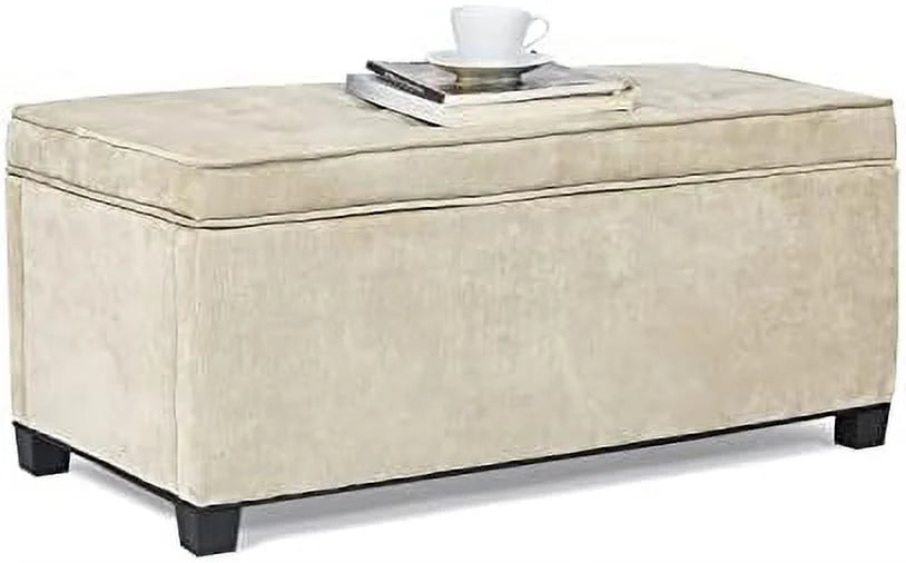 Rectangular Upholstered Ottoman Bench with Wooden Legs X5708