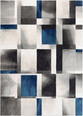 Blue Modern Geometric Area Rug T615