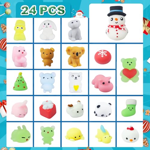 24 Pcs Squishies Fidget Advent Calendar J736