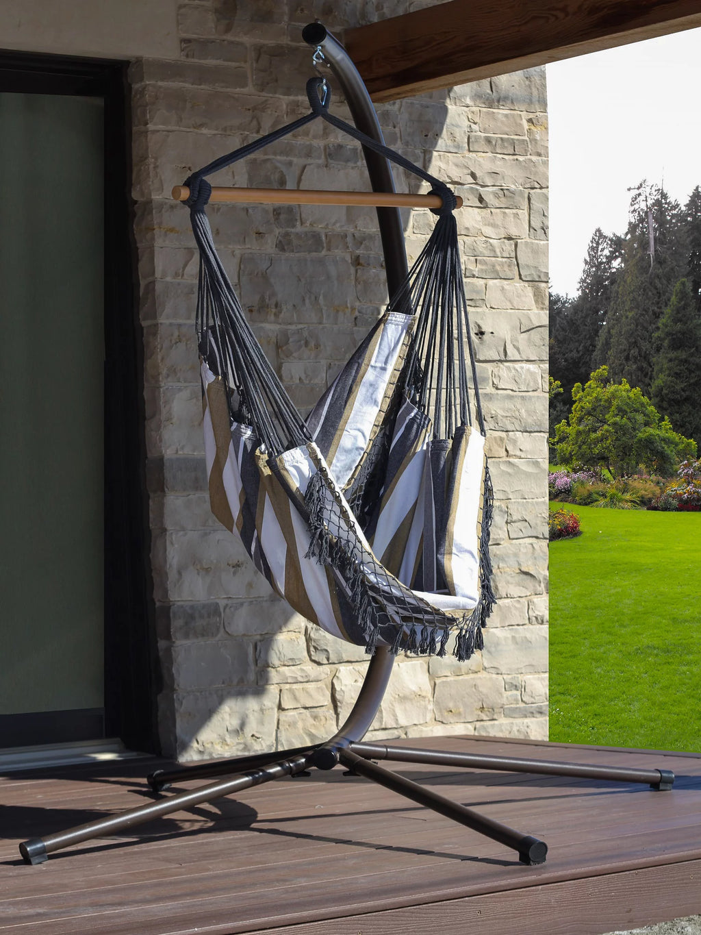 Grey Hammock Chair with Hanging Bar N9134