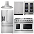 48 Gas Range, Range Hood, Refrigerator with Water and Ice Dispenser, Dishwasher, Wine Cooler K6322