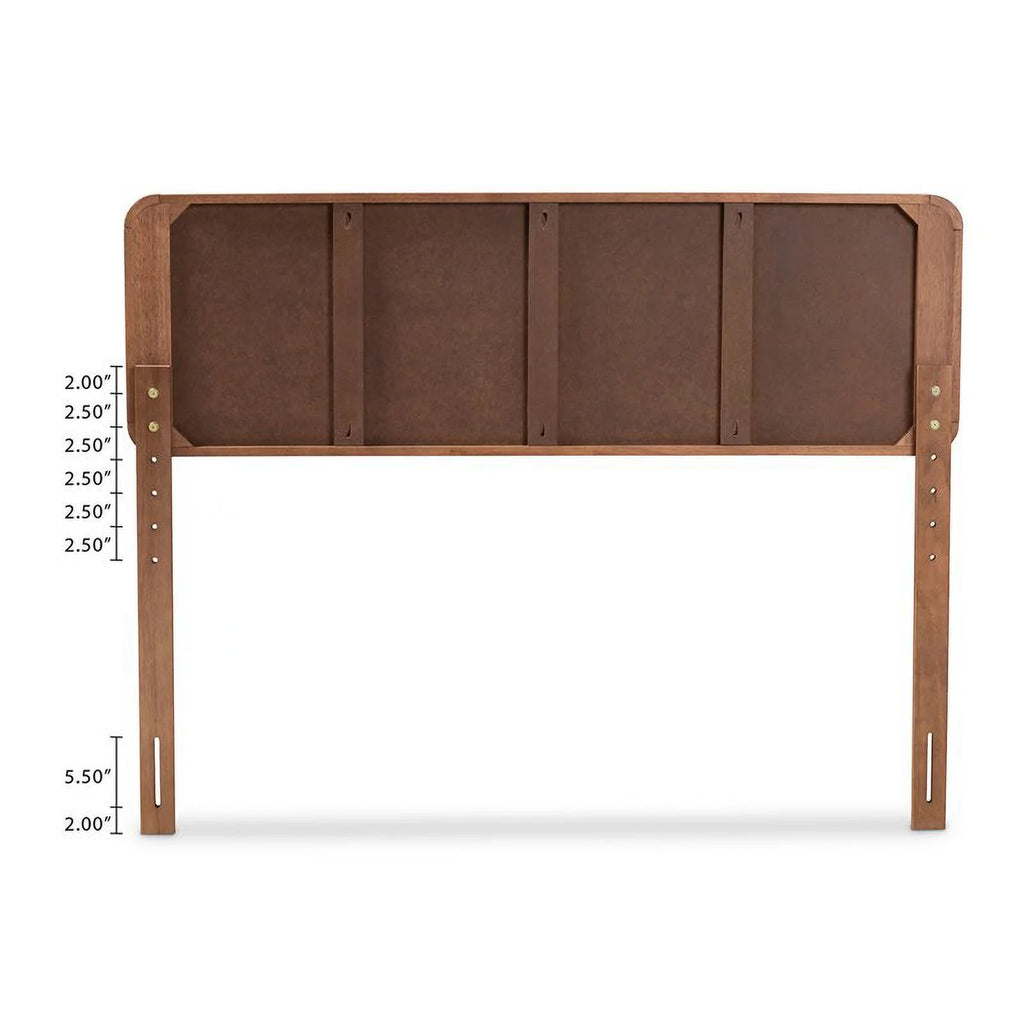 Mid-Century Wood and Fabric King Platform Bed C7339