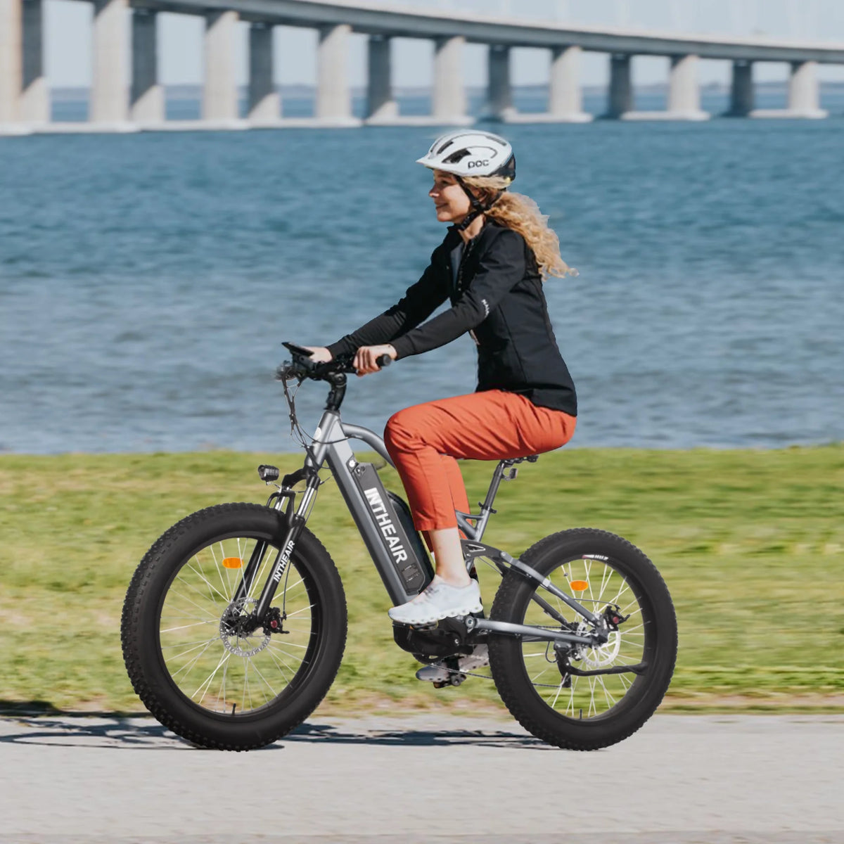 26'' Fat Tire Electric Bike 750W Mid Motor Gray B872