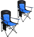 Oversized Padded Camping Chair 2 Pack Black T7368