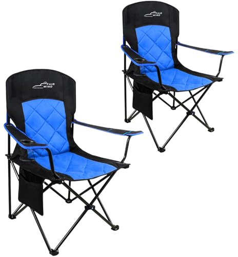 Oversized Padded Camping Chair 2 Pack Black T7368