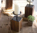 Recycled Wood Candle Holders I426386