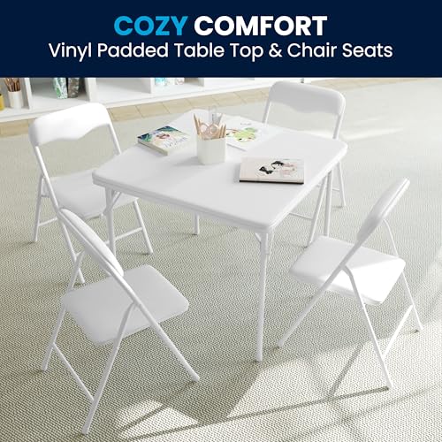 Kids 3-Piece Folding Square Table and Chairs Set B453827