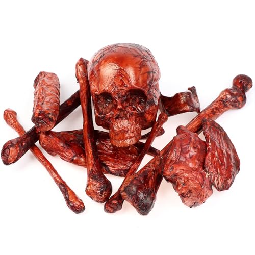 Blood Red Halloween Skeleton Set Fake Bloody Severed Bone Feet Broken Body Parts Props E772