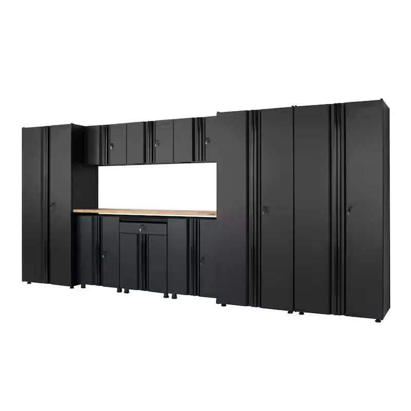 10-Piece Welded Steel Garage Storage System in Black Q562