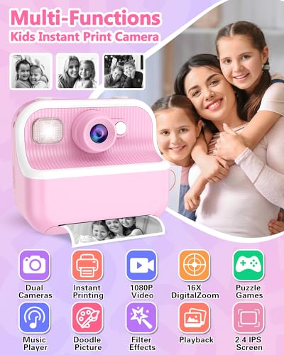 Instant Print Camera for Kids with 32GB SD Card Purple U83185