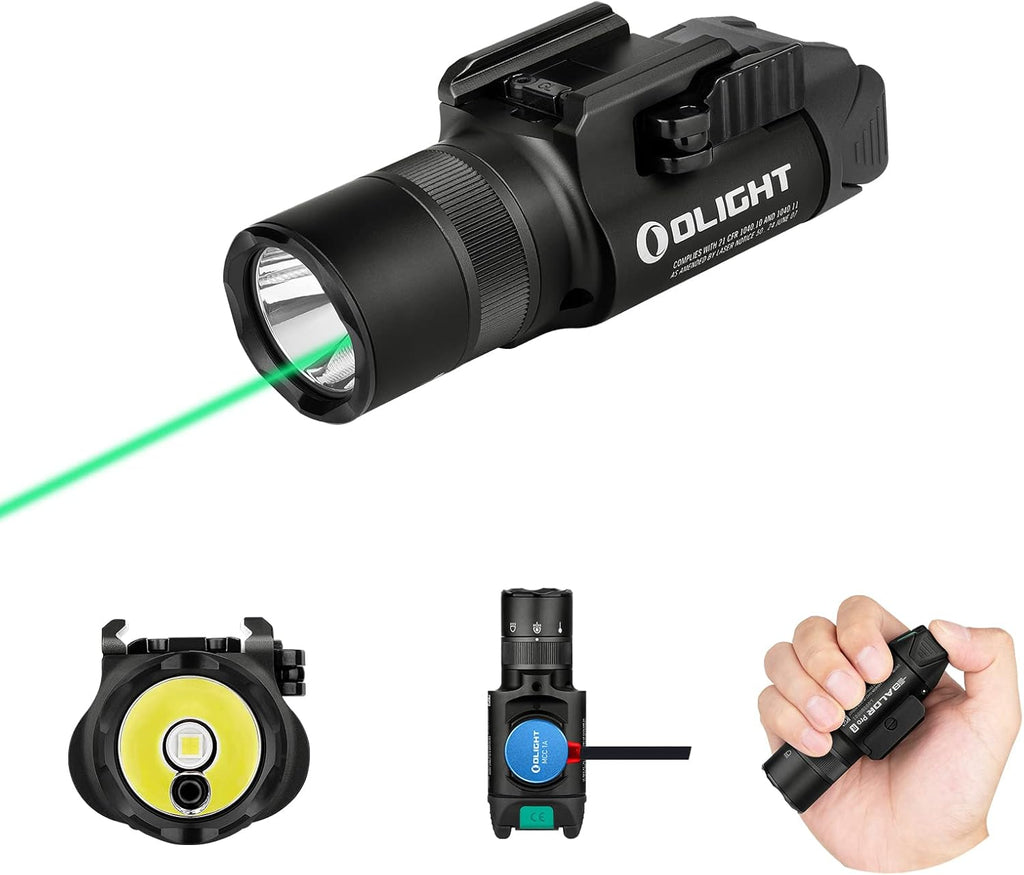 1350 Lumens Rechargeable Tactical Flashlight with Green Beam and White LED C608372