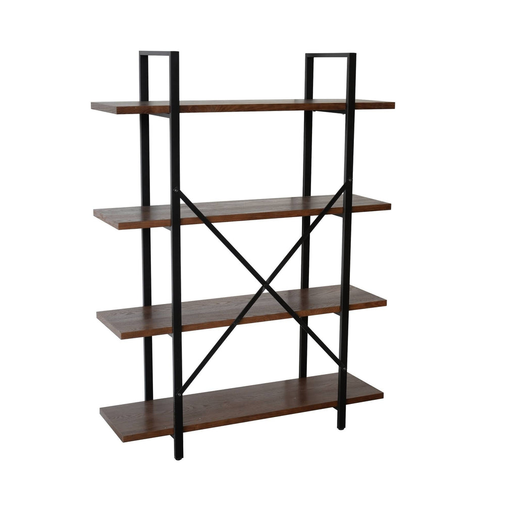 Walnut Brown 4 Shelf Etagere Bookcase O1812