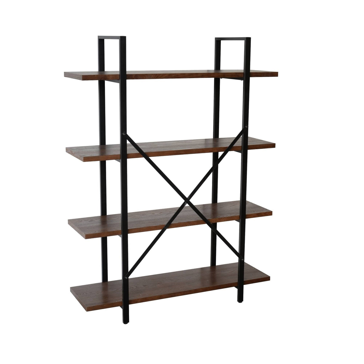 Walnut Brown 4 Shelf Etagere Bookcase O1812