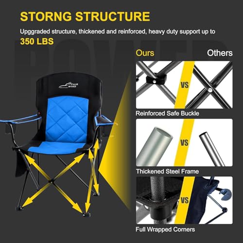 Oversized Padded Camping Chair 2 Pack Black T7368