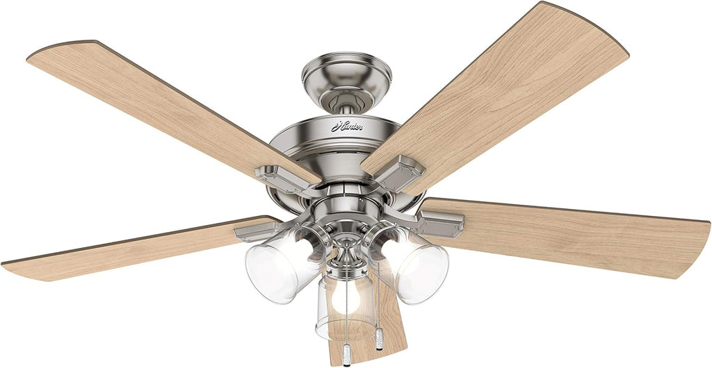 52 inch Brushed Nickel Indoor Ceiling Fan with LED Lights B109841
