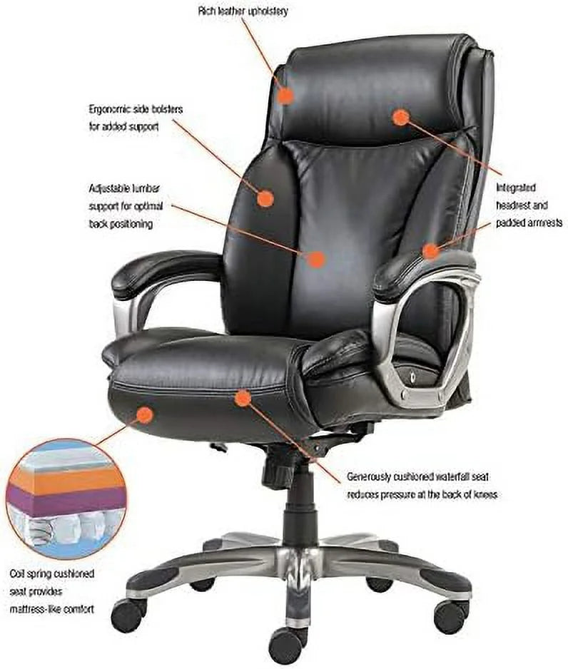 Black Leather Executive Highback Chair O7266