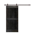 Charcoal Black Stained Wood Interior Sliding Barn Door with Hardware Kit M1382