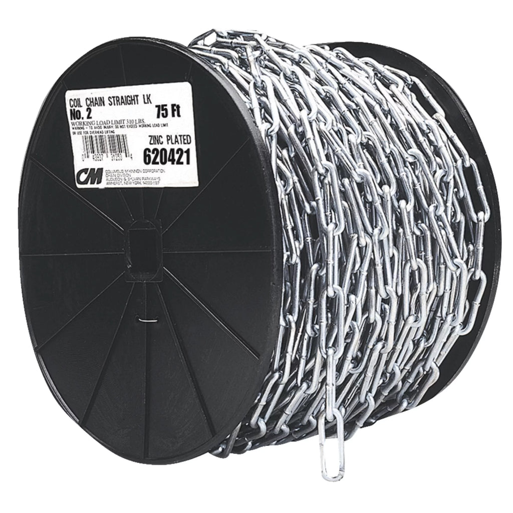 Straight Link Coil Chain 50' Electro-Galvanized M358526